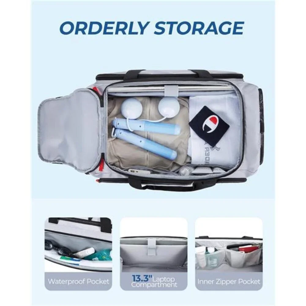 Gym Bag for Women & Men, 35L Sports Travel Duffel Bag with Shoe Compartment